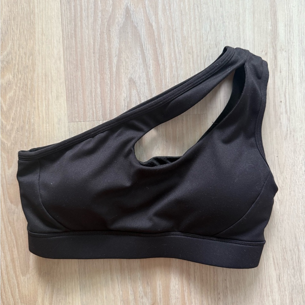 One-Shoulder Black Sports Bra XS - Picture 1 of 3